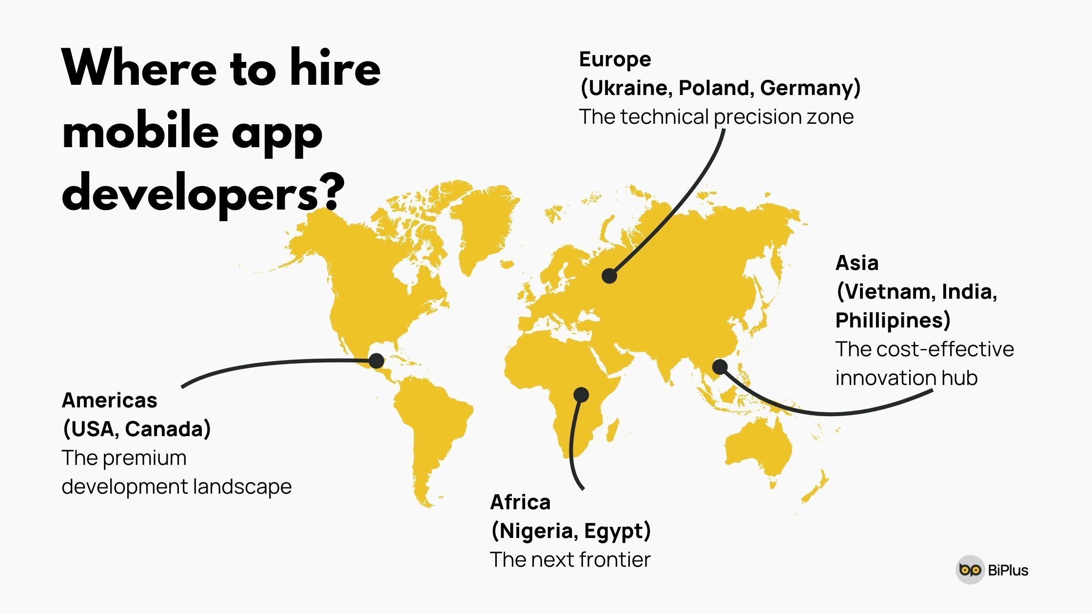 Select convenient region to hire app developers