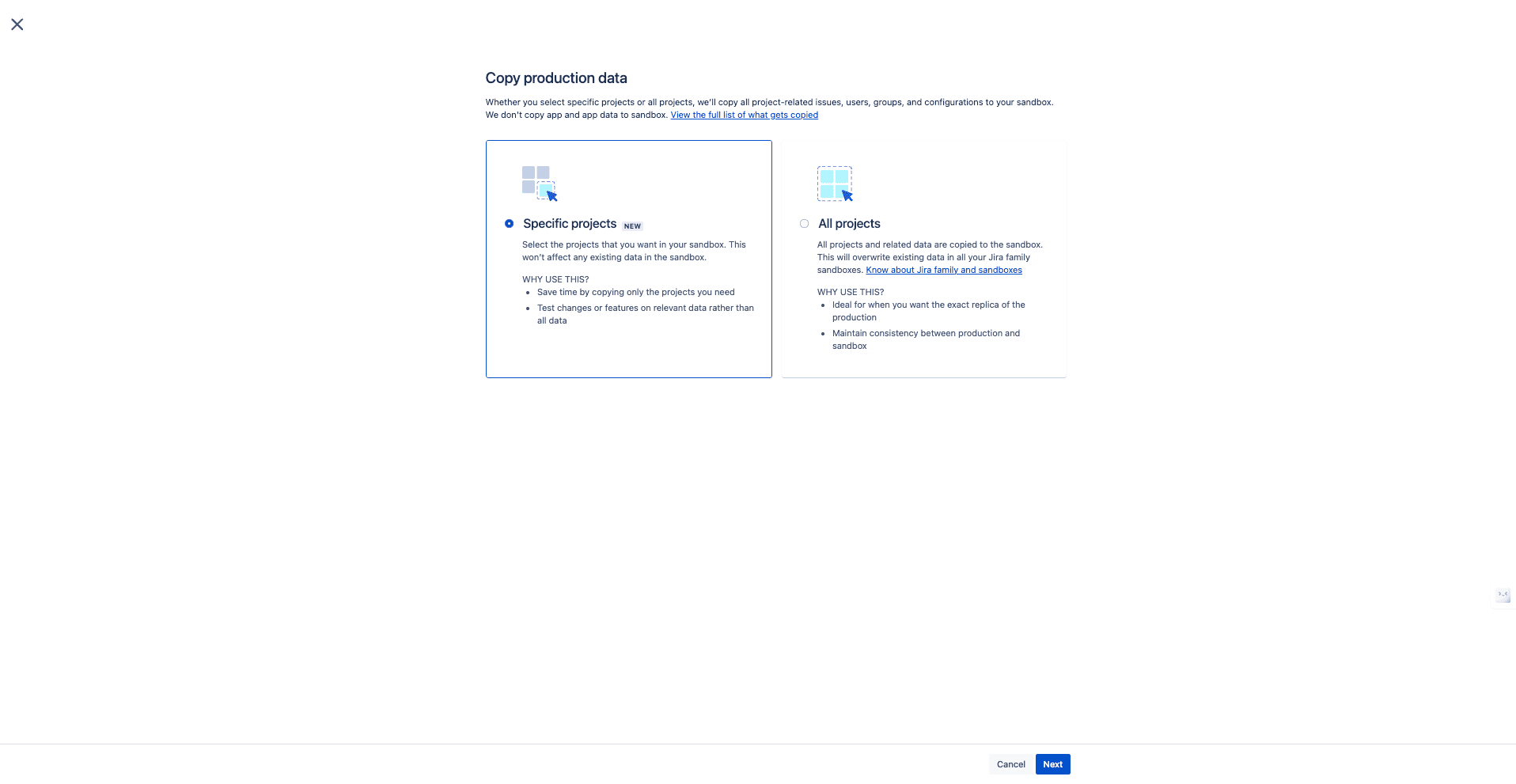 Selective Data Copy